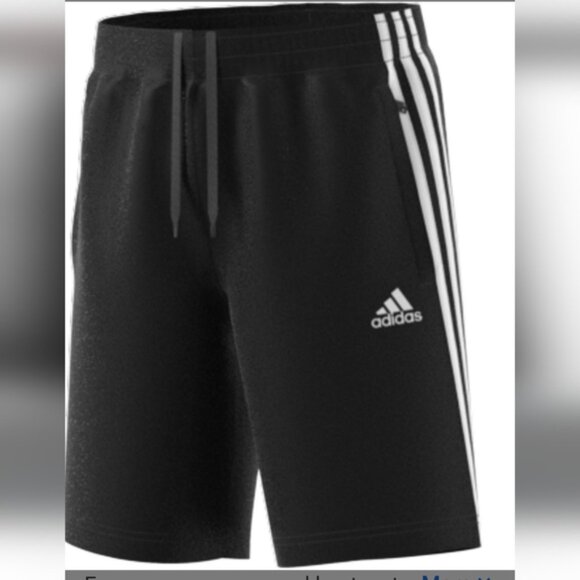 adidas Other - Adidas Shorts Youth Unisex Black 3 Stripes Size Medium, Zipper Pockets